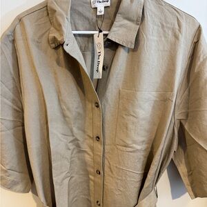 The Drop Tan Button-Up Dress